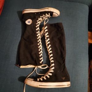 Knee high black converse chucks